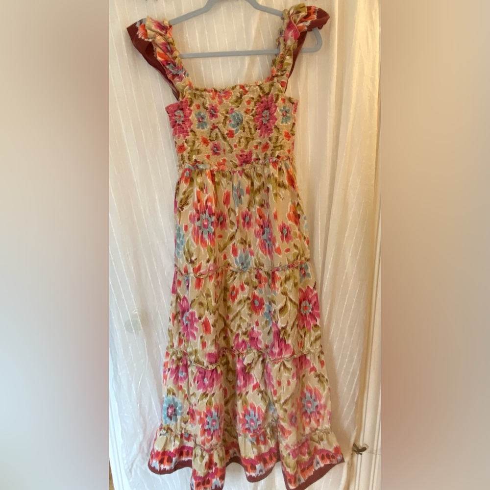 House of Harlow 1960 Maxi Dress Women’s M Boho Tiered 100% Cotton Summer Beach